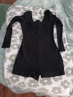 PINK Victoria's Secret Black Long-Sleeve Romper